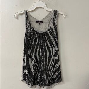 Gray and Black Sleeveless Top Y2K